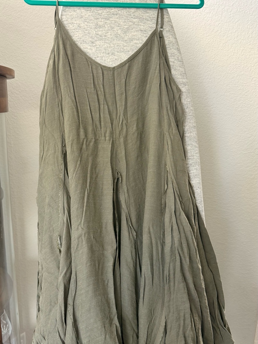 Wishlist Olive Green Lightweight low-back Spaghetti-Strap dress